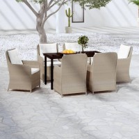 vidaXL 7 Piece Patio Dining Set Brown