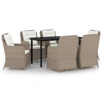 vidaXL 7 Piece Patio Dining Set Brown