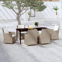 vidaXL 7 Piece Patio Dining Set Brown