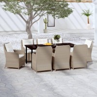 vidaXL 9 Piece Patio Dining Set Brown