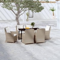 vidaXL 7 Piece Patio Dining Set Brown