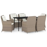 vidaXL 7 Piece Patio Dining Set Brown