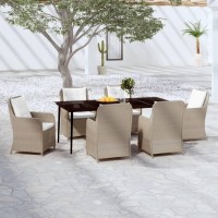 vidaXL 7 Piece Patio Dining Set Brown