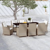 vidaXL 9 Piece Patio Dining Set Brown