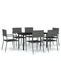 vidaXL 7 Piece Patio Dining Set Gray