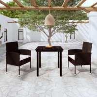 vidaXL 3 Piece Patio Dining Set Black