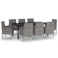 vidaXL 9 Piece Patio Dining Set Anthracite