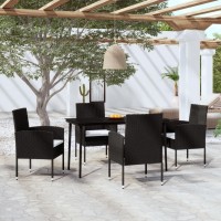 vidaXL 5 Piece Patio Dining Set Black