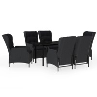 vidaXL 7 Piece Patio Dining Set Dark Gray