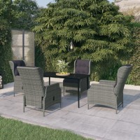 vidaXL 5 Piece Patio Dining Set Light Gray