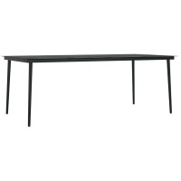 Vidaxl Patio Dining Table Black 78.7X39.4X29.1 Steel And Glass