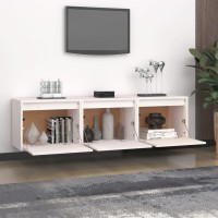 Vidaxl Tv Cabinets 3 Pcs White Solid Wood Pine