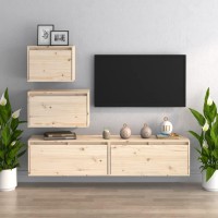 vidaXL TV Stands 4 Pcs Solid Wood Pine