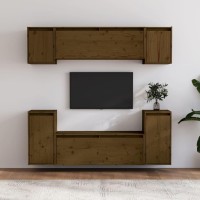 vidaXL TV Stands 6 pcs Honey Brown Solid Wood Pine