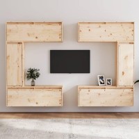 vidaXL TV Stands 6 pcs Solid Wood Pine