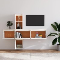 vidaXL TV Stands 5 Pcs White Solid Wood Pine