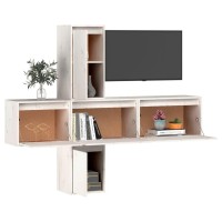 vidaXL TV Stands 5 Pcs White Solid Wood Pine