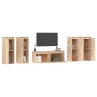 vidaXL TV Stands 5 pcs Solid Wood Pine