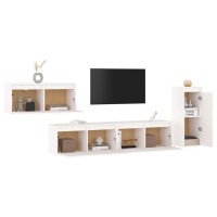 vidaXL TV Stands 4 pcs White Solid Wood Pine