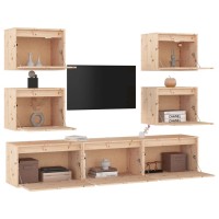 vidaXL TV Stands 7 Pcs Solid Wood Pine