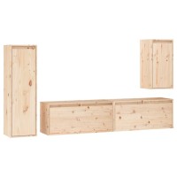 vidaXL TV Stands 4 Pcs Solid Wood Pine