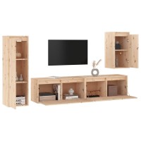 vidaXL TV Stands 4 Pcs Solid Wood Pine