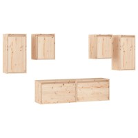 vidaXL TV Stands 6 Pcs Solid Wood Pine