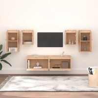 vidaXL TV Stands 6 Pcs Solid Wood Pine