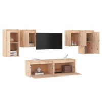 vidaXL TV Stands 6 Pcs Solid Wood Pine