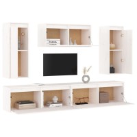 vidaXL TV Stands 5 pcs White Solid Wood Pine