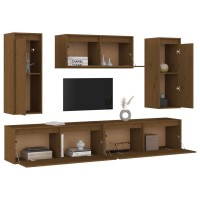 vidaXL TV Stands 5 pcs Honey Brown Solid Wood Pine