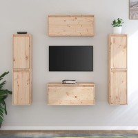 vidaXL TV Stands 6 Pcs Solid Wood Pine