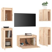 vidaXL TV Stands 5 Pcs Solid Wood Pine