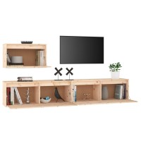 vidaXL TV Stands 3 pcs Solid Wood Pine