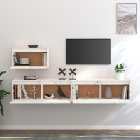 vidaXL TV Stands 3 pcs White Solid Wood Pine