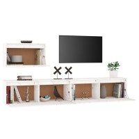 vidaXL TV Stands 3 pcs White Solid Wood Pine