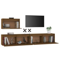 vidaXL TV Stands 3 pcs Honey Brown Solid Wood Pine