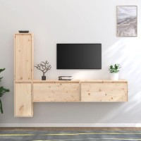 vidaXL TV Stands 4 Pcs Solid Wood Pine