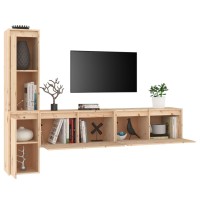 vidaXL TV Stands 4 Pcs Solid Wood Pine