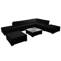 Vidaxl 8 Piece Patio Lounge Set With Cushions Poly Rattan Black