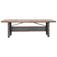 Vidaxl Patio Table 94.5X35.4X29.1 Poly Rattan And Solid Acacia Wood