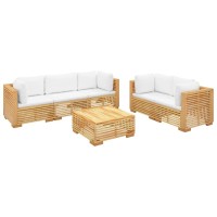 vidaXL 6 Piece Patio Lounge Set with Cushions Solid Wood Teak