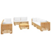 vidaXL 9 Piece Patio Lounge Set with Cushions Solid Wood Teak