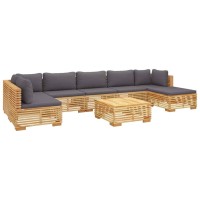 Vidaxl 8 Piece Patio Lounge Set With Cushions Solid Wood Teak