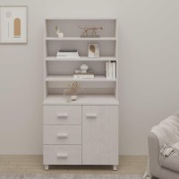 vidaXL Highboard HAMAR Solid Wood Pine White