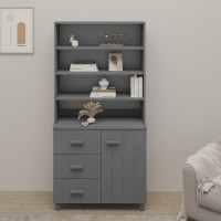 vidaXL Highboard HAMAR Solid Wood Pine Dark Gray