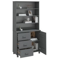 vidaXL Highboard HAMAR Solid Wood Pine Dark Gray