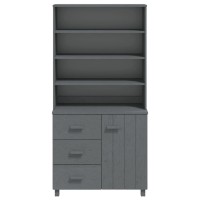 vidaXL Highboard HAMAR Solid Wood Pine Dark Gray