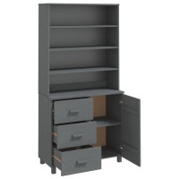 vidaXL Highboard HAMAR Solid Wood Pine Dark Gray