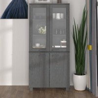 Vidaxl Highboard Solid Wood Pine Dark Gray